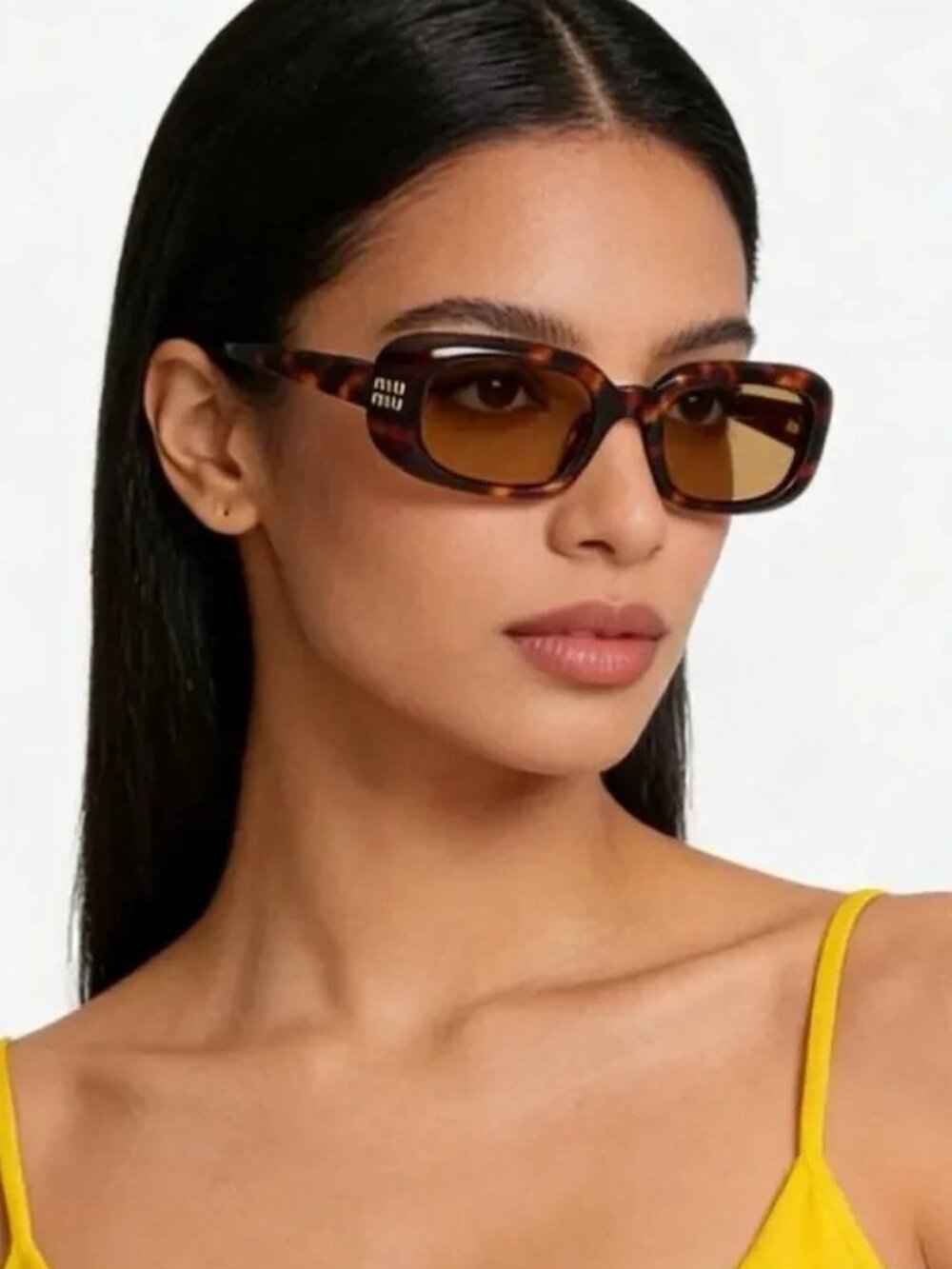 New Miu Miu MUB13S 27L10Y Havana Yellow Women Sunglasses SMU B13